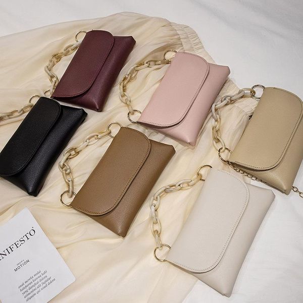 

evening bags korean style chain women's handbag pu leather crossbody for women pure color shoulder bag a233