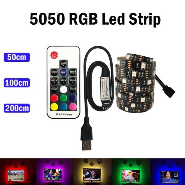 

strips usb led strip dc 5v no waterproof rgb 30leds light flexible 50cm 1m 2m for tv background lighting