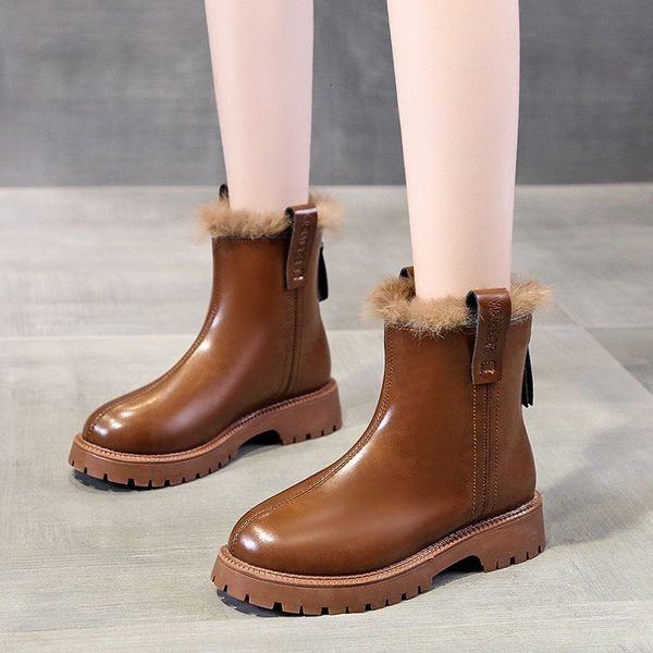 

boots winter zipper goth chelsea boots women platform apartments chunky designer shoes luxury fashion hairy ankle sonw teij, Black