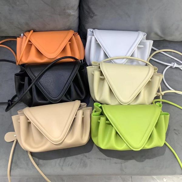 

evening bags 2021 wrinkled clouds stiletto bag design sense korean version leather fashion novelty women's chic temperament