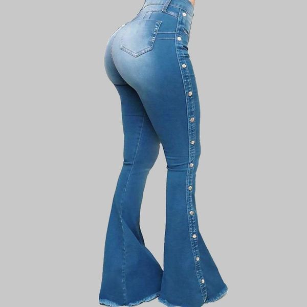 

women's pants & capris female casual pocket skinny long trousers women spring denim flare ladies autumn fashion slim high waist wide le, Black;white