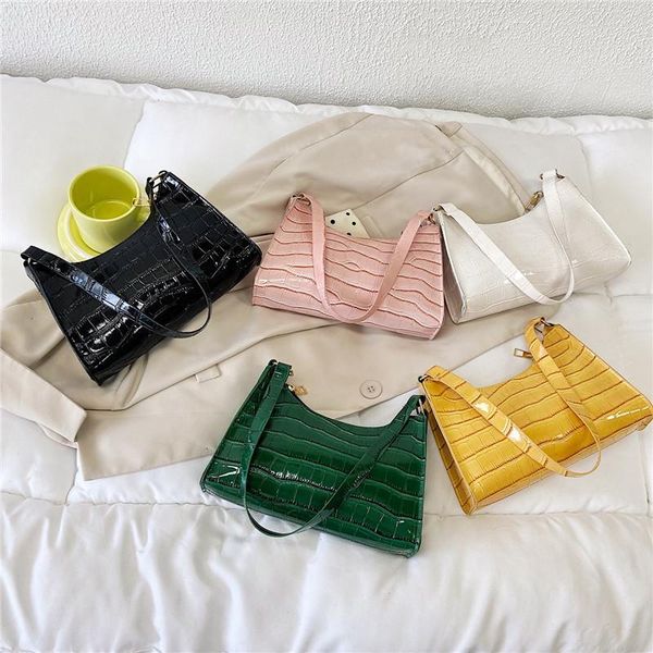 

evening bags fashion retro casual women totes shoulder bag female leather solid color chain handbag for 2021 exquisite shopping