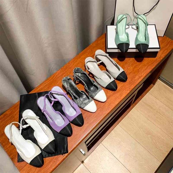 

sandals xiaoxiang summer sandals female thick background matching colour toe wild leather no size from box 34-41 qniw, Black