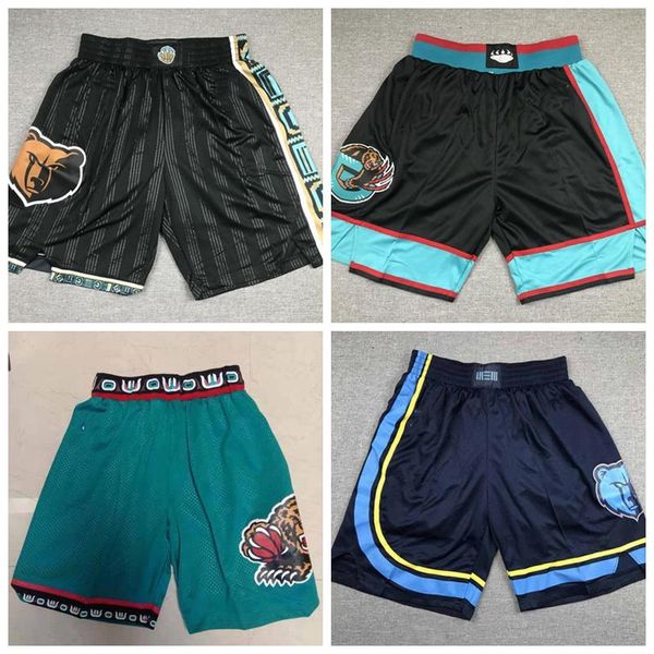 

2021 men memphis grizzlies basketball shorts players wear on the court;swingman sews embroidered men, Black