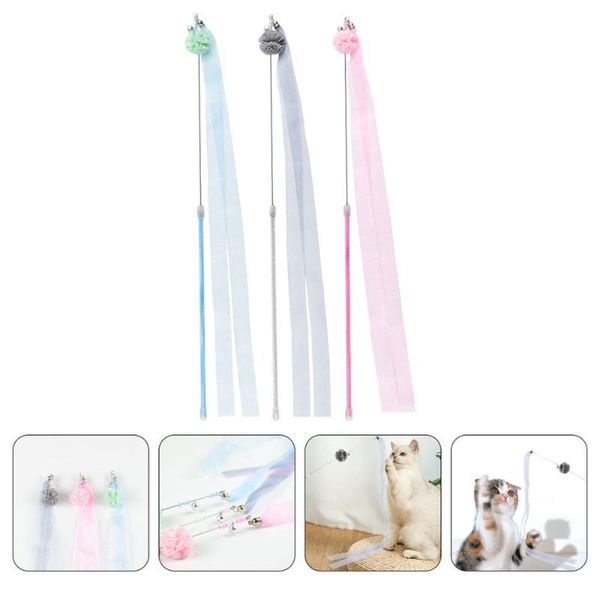 

cat toys 3 pcs practical teaser sticks long teasing interactive pet