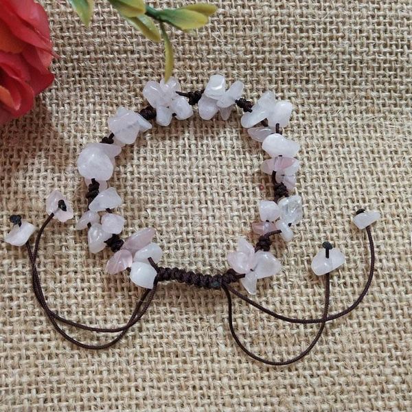 

bangle irregular natural crystal stone handmade beaded adjustable charm bracelets party club decor energy jewelry for women men, Black