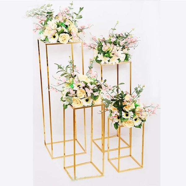 

party decoration golden column stand rustproof wedding floor geometric holder centerpiece prop iron art detachable flower rack