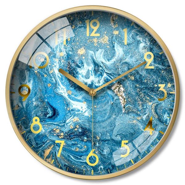 

wall clocks metal large clock modern design mute luxury home decor living room mechanism decoration watch gift