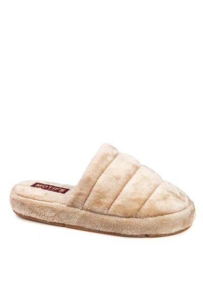 

women's beige indoor home slipper slippers, Black