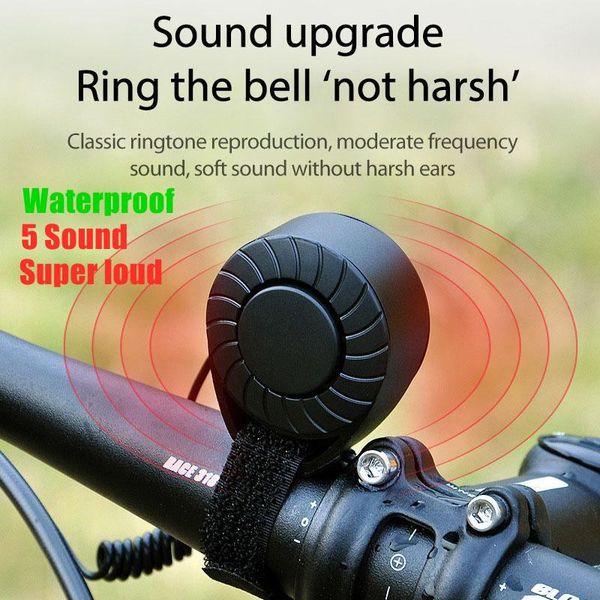 

bike horns 2021 bicycle electronic bell super loud horn mountain cycling handlebar alarm ring usb charge mtb accessories