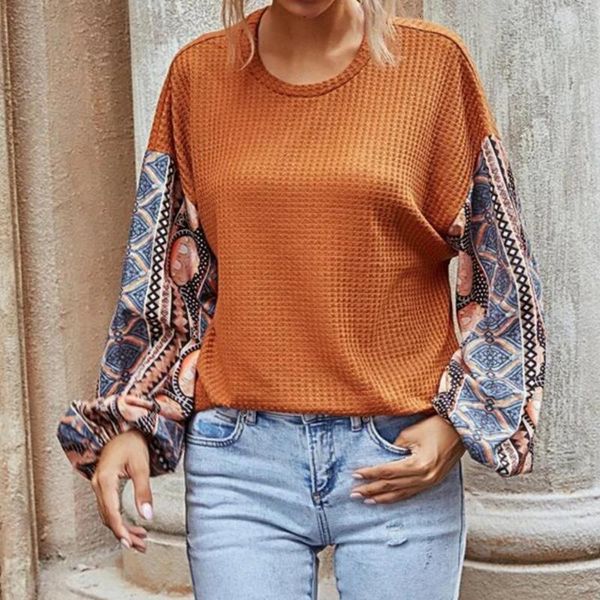 

women's t-shirt stylish women o neck snake print puff sleeve loose jumpers autumn knit sweater fashion slim femme elasticity pullovers, White