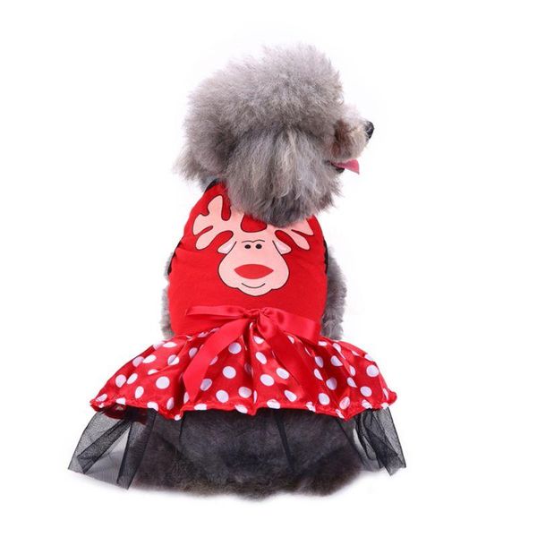 

dog apparel cat dress autumn winter christmas print warm strap skirt clothes