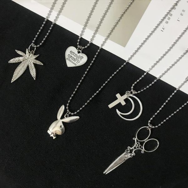 

kingdeng heart cross statement necklace pendant choker for women 2021 fashion jewelry charming gifts friend necklaces, Silver