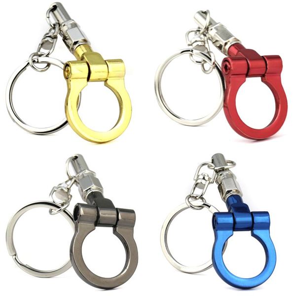 

keychains auto trailer hook model keychain creative car part connecting rod keyfob key chain ring accessories, Silver