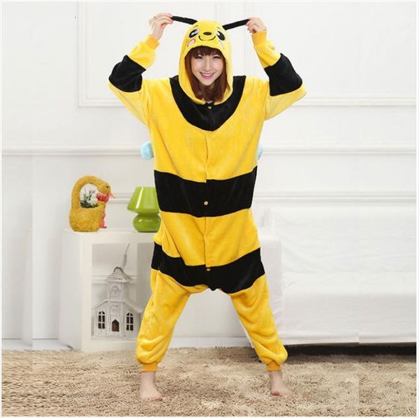

panda adults pajamas flannel womens sleepwears cute unicorn stitch bee cartoon animal pajama sets kids pyjamas pijama, Black;red