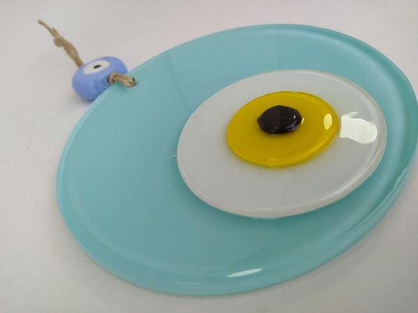 

cyan evil eye 12cm glass bead special design turkish handmade big amulet for wall hanging ojo turco talisman boho home decor decorative obje