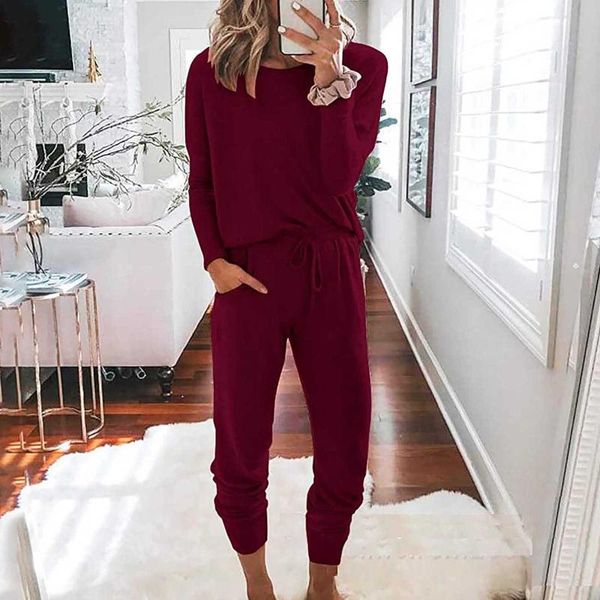 

women's two piece pants tracksuit women 2 set loose comfortable shirt and elastic waist suit long sleeve sets casual clothes, White
