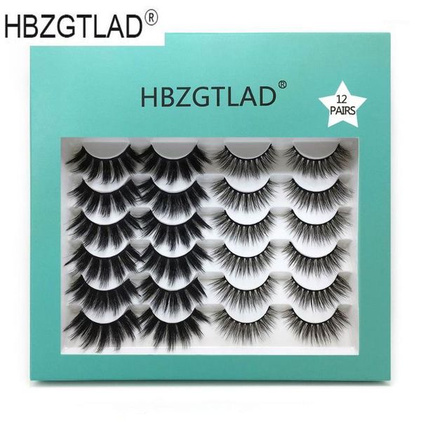 

12pair/1box lashes mink eyelashes dramtic false 3d fluffy reusable crisscross cilios glamorous for makeup1