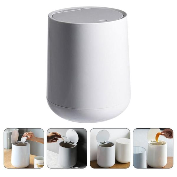 

waste bins 1pc household trash can simple deskbin mini (gray)