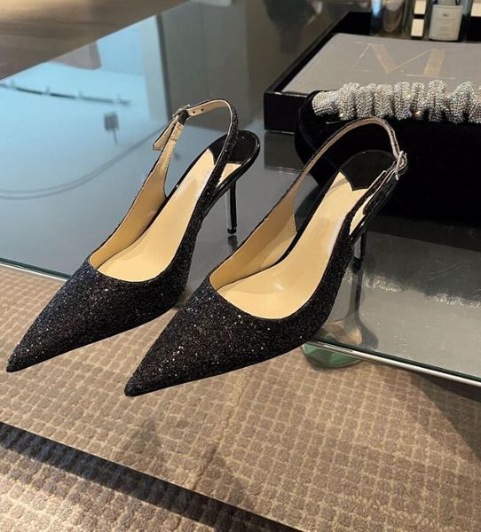 

summer fashion crystal rhinestone stiletto sandals new grain bridesmaid back buckle tricolor, Black