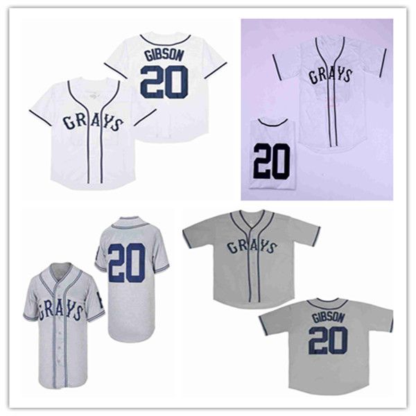 Homem Homestead Grays Negro Liga Boton-Down 20 Josh Gibson Beisebol Jerseys Bordado Esportes Camisas De Boa Qualidade Tamanho S-3XL