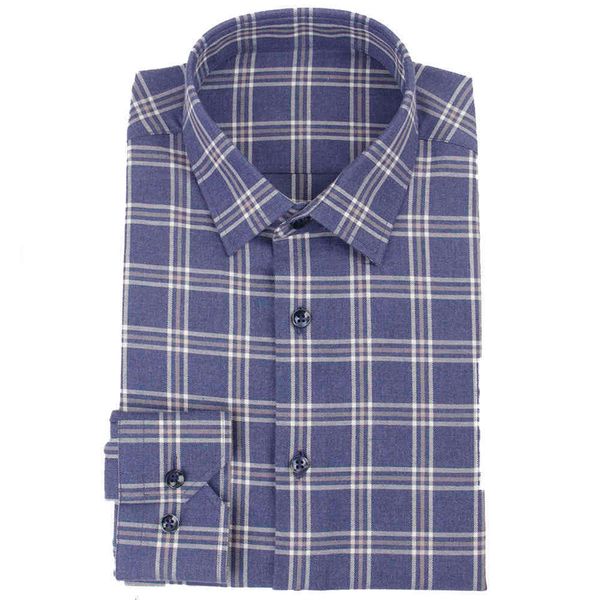 

men's dress shirts fashion warm plaid men shirt premium custom 100% cotton dark blue checkered casual tai w8m1, White;black