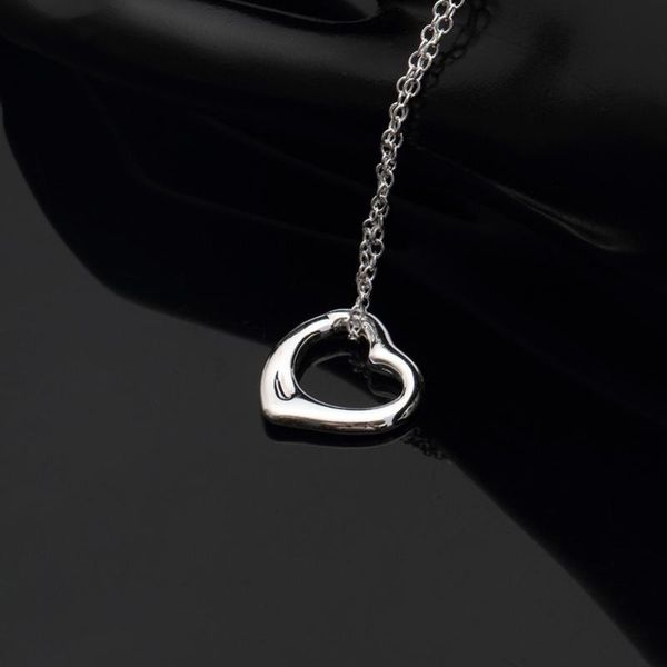 

pendant necklaces hermosa love heart shaped chain necklace 18'' wholesale women xl000441 pretty girls gift, Silver