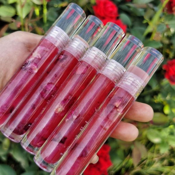 

lip gloss base private label clear custom tube fruit vegan glitter wholesale coconut oil rose flower natural