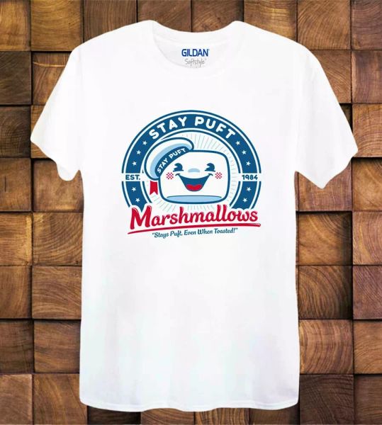 

stay puft marshmallows t shirt movie film gift ladies /tee 878, White;black