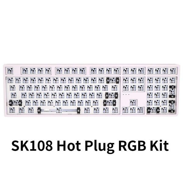 

keyboards keypro sk108 key mechanical keyboard kit 100% swappable switch lighting effects rgb led type c