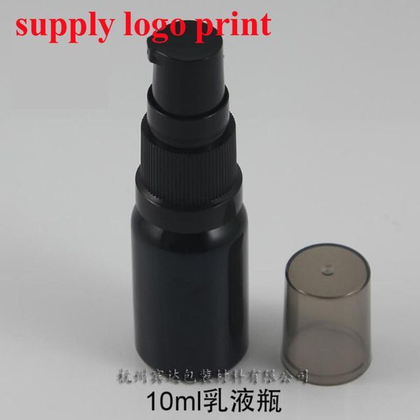 

storage bottles & jars 50pcs/lot 10/15/30/50/100ml original bright black glass cosmetic bottle, lotion bottle with grey cap for packing
