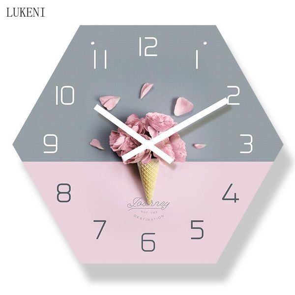

wall clocks sweet cone flowers hexagonal 14-inch lanyard clock home decor