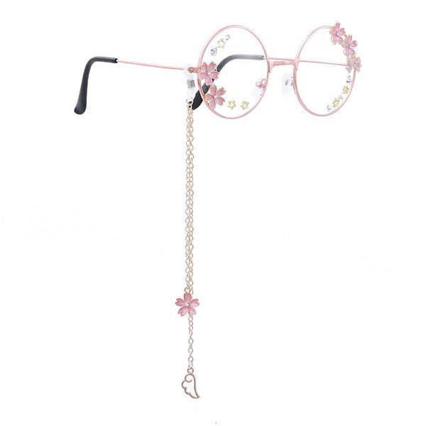 

romantic lolita lilota cherry blossom wing pendant soft girl bow round frame glasses, White;black