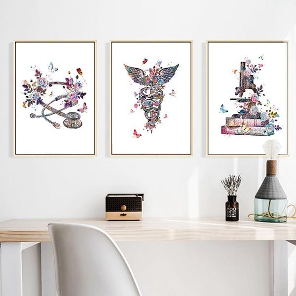 

paintings nordic style physician gift device abstract posters canvas painting minimalist microscope print wall art for room decor