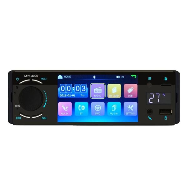 

car video 4.1 inch touch screen bluetooth mp5 player fm radio with temperature display12v u disk insertion card machine