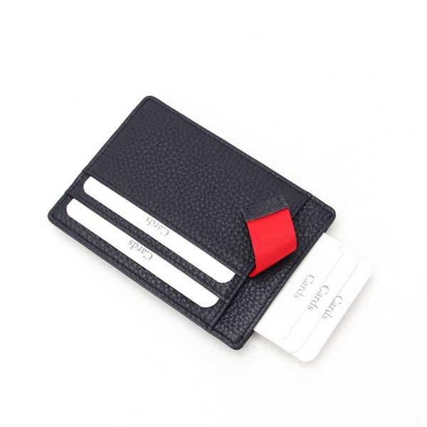 

the wallet men's magnetic bag draw leather rfid wallet id card clip, Black