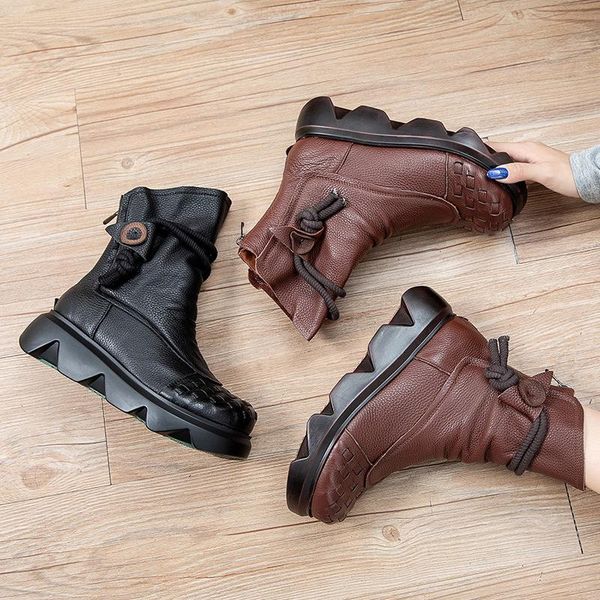 

boots women rubber 2021 women's large comfortable shoes chunky casual woman, Black