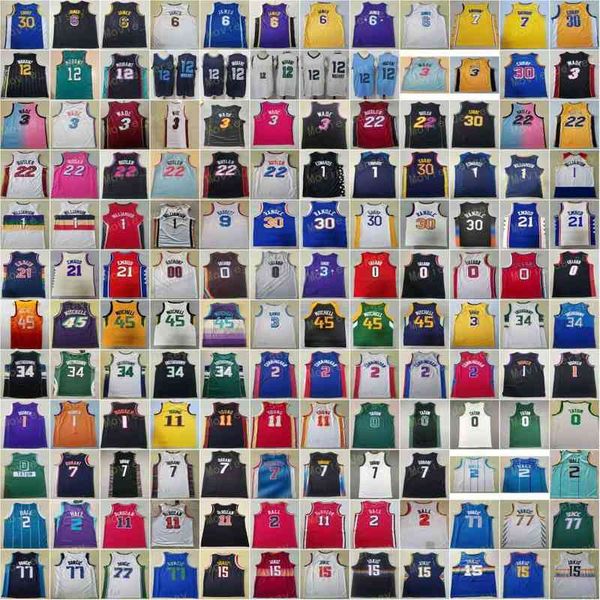 

durant 7 kevin morant jimmy basketball jerseys ben butler simmons luka embiid doncic devin ja booker joel harden dwyane curry wade leonard l, Black;red
