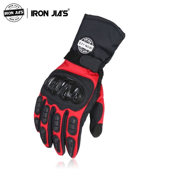 IRON JIA'S Motorcycle Men 100% impermeabile antivento Guanti invernali Moto Touch Screen Guanti da guida per moto