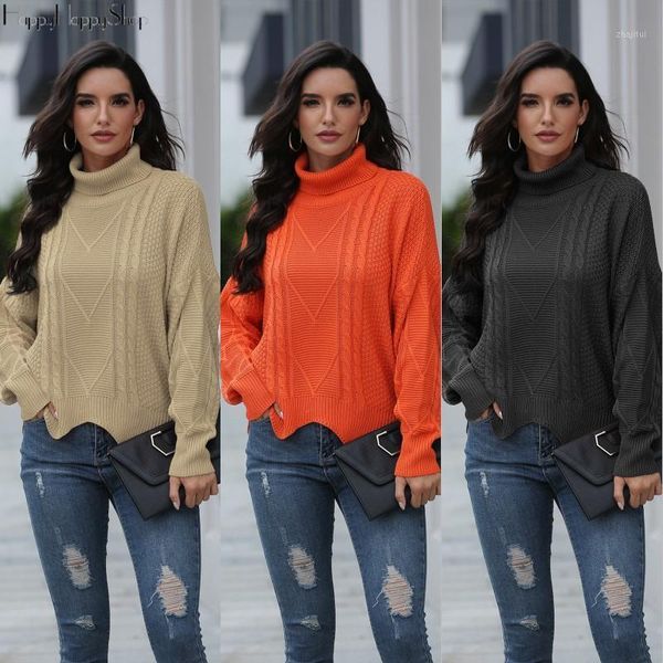 

women's sweaters autumn and winter warmer turtleneck knitted pullover jumper loose casual blouse 2021 fashion, White;black