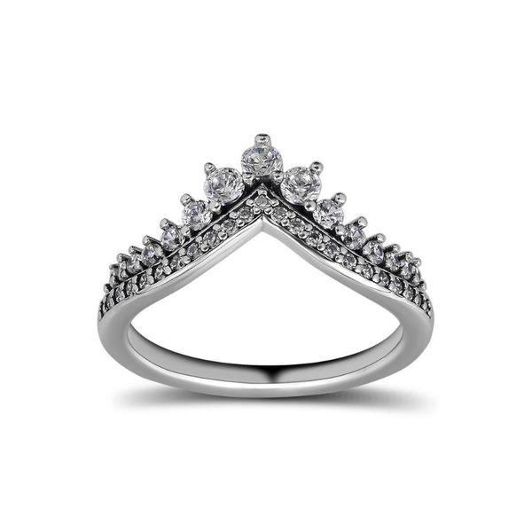 

cluster rings charms silver 925 original princess wish for woman jewelry making fashion european, Golden;silver