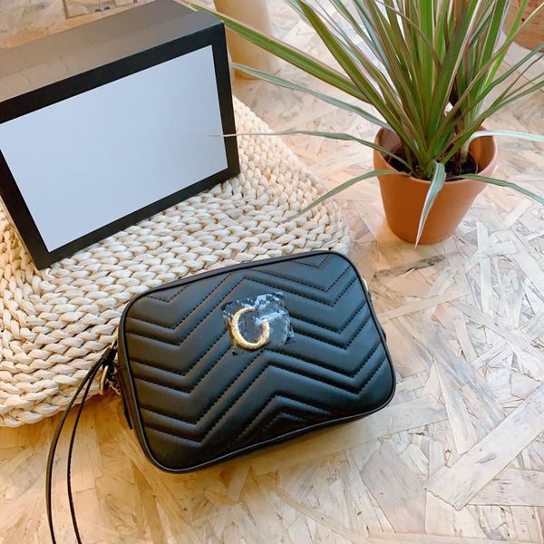 

new fashion woman handbags cross body strap camera bag quilted genuine leather handbag shoulder bags purse black tote