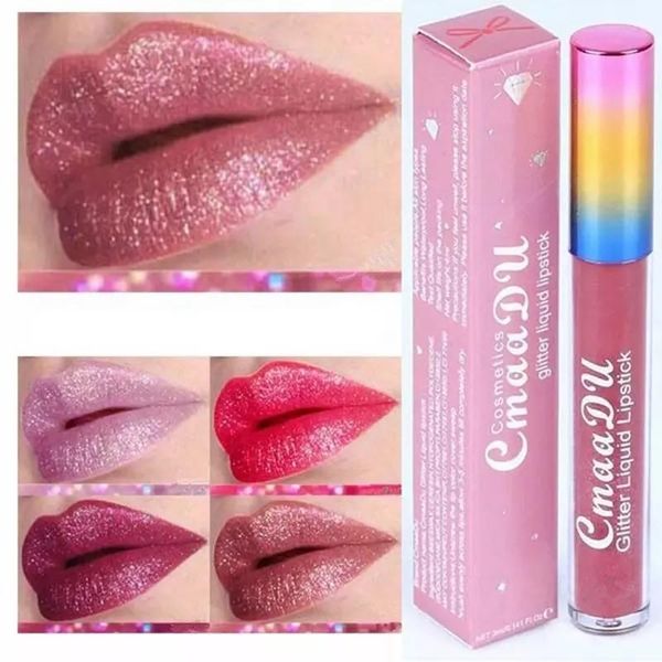

lip gloss 15 color matte liquid lipstick waterproof long lasting shiny metal pink red makeup