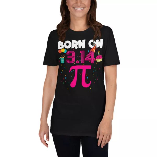 

born on 3.14 cute pi day birthday march 14 math nerd gifts t-shirt, White;black