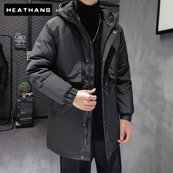 

men's hooded youth winter clothing, thick, warm, cold proof, white, duck down et, new in 2021, Black