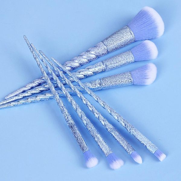 

makeup brushes 7 pcs blue brush frosted electroplated handle satisfy all daily send one pvc bag eye shadow