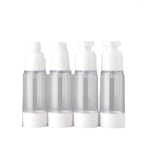 

storage bottles & jars 15ml30ml 50ml white airless plastic vacuum packaging bottle lotion nozzle clear lid empty travel cosmetic container 2