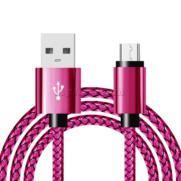 Cavi dati USB per Samsung Huawei Xiaomi LG Android Type C Fast Metal Nylon intrecciato cavo di ricarica per caricabatterie 1 m