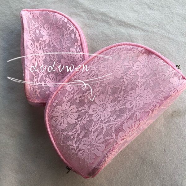 Набор из 2 сумки C мода розовый кружевной мешок сумка снежинки молния печатная буква макияж или канцтовары хранения корпус классический офисный карандаш кисти сумка VIP подарок