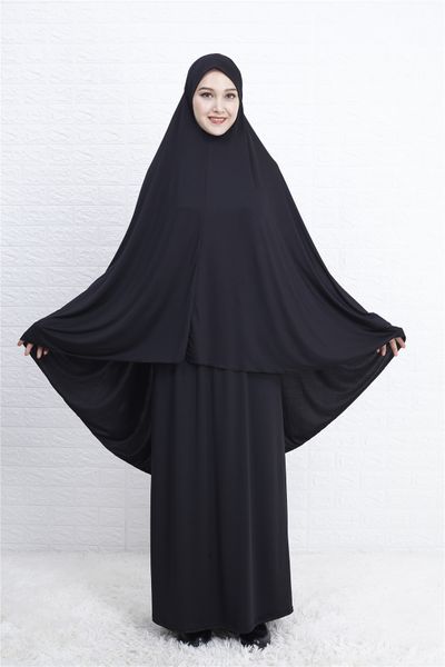 

eid muslim prayer garment sets women ramadan hijab dress islamic clothing dubai turkey namaz long khimar musulman jurken abaya, Red